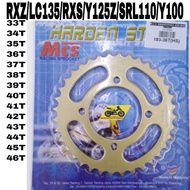 [428] LC135 Y125Z RXZ Y100 Y110 SRL SRLZ REAR SPROCKET MCS 428 HARDEN STEEL YAMAHA RXZ Y125 Y15Z MOD