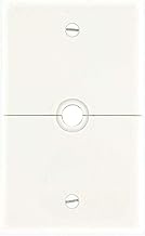 Leviton N751-W 1-Gang .625-Inch, Hole Device Telephone/Cable Wallplate, Box Mount, Horizontal Split