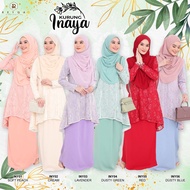 KURUNG INAYA Baju Moden Muslimah Lace Indonesia with Inner Lining dan Kain Batik Size S-2XL