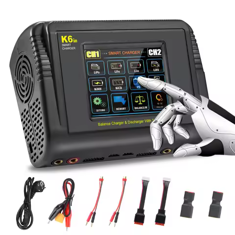 HTRC K6 Pro Lipo Charger Touch DC 400W AC 200W 12Ax2 RC Charger Discharger For LiPo LiHV LiFe Lilon