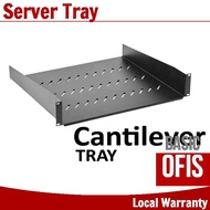 1U 2U 19 Inch Cantilever Server Rack Tray Mount Rack 300/400mm Dept