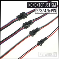 KONEKTOR KABEL JST SM 2PIN 3PIN 4PIN 5PIN MALE FEMALE LAMPU LED STRIP 5050 3528 2835 WS2812B WS2811