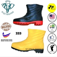 GajahKing Series 3-333s Mid Cut Rainboot Kasut Getah warna Hitam & Kuning (Size 36-42)