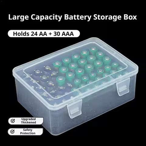 Portable Battery Storage Rack For 54 AA Batteries - Household Organizer Drawer Dispenser For Home Ga