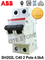 ABB SH202 2 POLE MCB 4.5kA 6kA (40A / 63A)