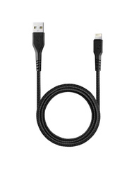 Energea Fibratough Anti-Microbial USB-A to Lightning / USB-C to Lightning Cable (Black)