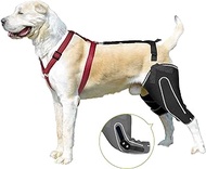 KISFLY Dog Leg Braces for Back Leg Luxating Patella Joint Pain Arthritis Dog ACL Knee Brace with Metal Hinged Support for Better Recovery Both Legs L