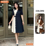 BEMINE MT9264 two-color shirt collar design dress