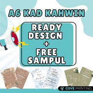 A6 Kad Kahwin Berkualiti Premium Murah 260gsm tebal*Ready Minimalist Template, Free Design, Free Sam