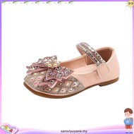 Spring Autumn Girl Princess Shoes Rhinestone Bow Tie Kids Leather Shoe Fashion Causal Sequins Childr