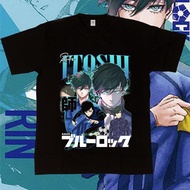 [มีสินค้า]พร้อมส่ง Shy-เสื้อยืดผช S-XXXL เสื้อยืด พิมพ์ลายการ์ตูน Itoshi Rin Blue Lock Homage Series