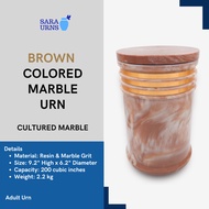 [saraurnsph] Brown Colored Marble Urn Cultured Marble Brown Urn Marble Urn for Adult Human Ashes