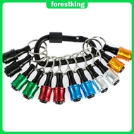 12Pcs Drill Bit Holder 1/4 Inch Hex Shank Drill Bit Holder Aluminum Alloy Drill Bit Keychain SHOPSBC