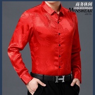 KEMEJA T-Shirt/Shirt/Men/Dragon/Men's Long-Sleeved Shirt Dragon Pattern