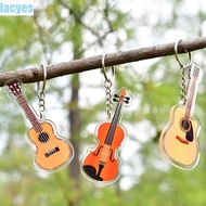 LACYES Guitar Acrylic Keychain, Clarinet Cello Guitar Model Pendant, Gibson Key Ring Pipa Djembe Uku