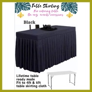 ◙ ◇ ∇ KATRINA Plain Colors Pleated Buffet Table Cover for 4ft& 6ft Lifetime Table Ready Made Table