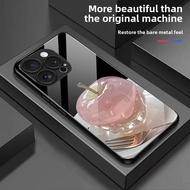 3 in1 Pink Crystal Apple Case For Oppo Reno 10 10pro 9 9pro1111f 11pro 12 12pro12f Anti-knock Temper