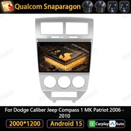 Android 15 Car Radio For Dodge Caliber Jeep Compass 1 MK Patriot 2006 - 2010 Stereo 5G WIFI Viedo Pl