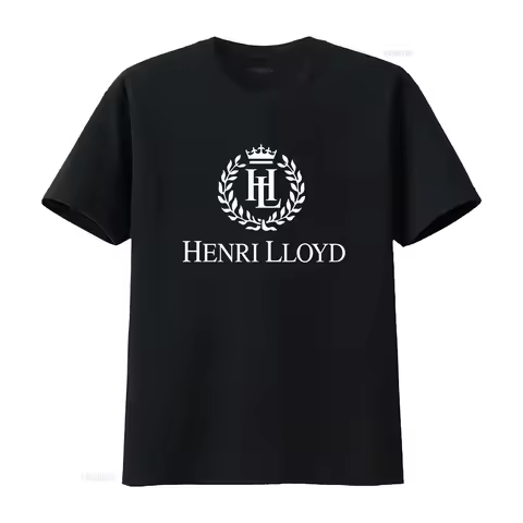 New Henri Lloyd Logo Men's T Shirt Black Sizes S 5XL Long s vintage Washed Soft homme streetwear Sli