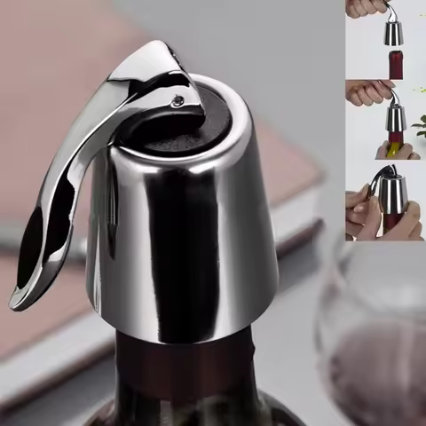 Stainless Steel Vacuum Sealed Red Wine Storage Bottle Stopper Sealer Saver Preserver Champagne Closu