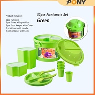 PONYHOME 32Pcs Picnic Box Set Picnic tableware camping tableware Picnic Mate Set piknik Outdoor port