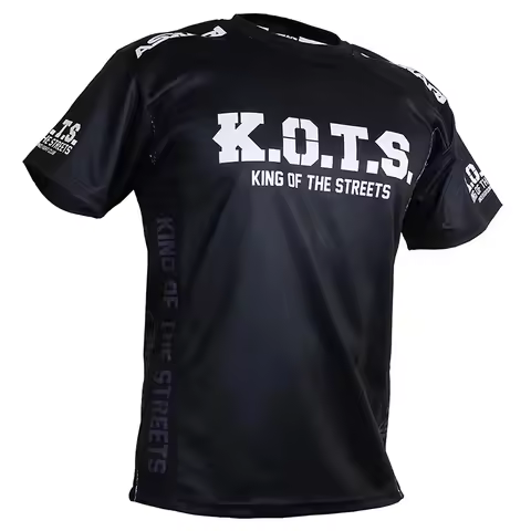 K.O.T.S King Of The Streets Sports Tee, Letter All Over Print Quick Dry Top For Trendy Viral Street 