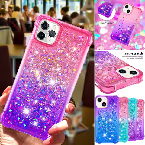 Colour Glitter Flash Gradient Case For Samsung Galaxy S10 S9 Note10 Plus S10E A20 A30 A10 A11 A01 Co