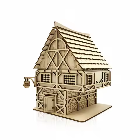 OUZEY DIY Miniature “Dream Inn” Wooden Model Kit - 3D Puzzle Fantasy Building , Creative Display for