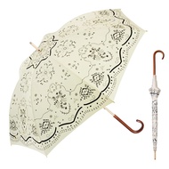 Waterfront Long Umbrella Rain Umbrella Umbulatio Series "Airy Light" Paisley Etoile Light Beige 58cm