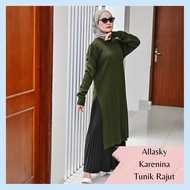 KJF- Karenina Tunik Rajut / Baju rajut wanita lengan panjang / Baju tunik wanita remaja kekinian hij