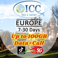 [ICC] Europe & UK 7-30 Days 20GB|50GB|100GB 5G/4G SIM Card + Unlimited Call | Can call back Singapor