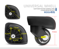 DELSEY W181 luggage compartment suitcase universal wheels roller replacement OIWAS diplomat password trolley case box pulley accessories