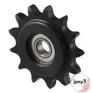 JONY Convex Idler Gear, 13 Tooth C45 Carbon Steel Chain Idler Sprocket, with Insert 10mm Bore 1/2" P