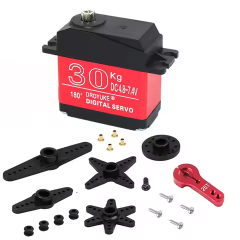 Waterproof 20KG 25KG 30KG 35KG Servos 180 270 Degree Large Torque Digital Servo Metal Gears & 25T Ar