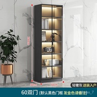 XY^Bookcase with Glass Door Display Cabinet Modern Light Luxury Customized Home Living Room Integrated Entire Wall-Top00