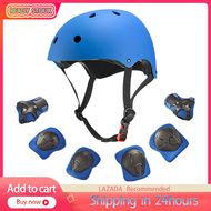 【SANCYS】7 Pcs Skateboard Helmet Protector Set Elbow Wrist Knee Pads Helmet Sport Safety Protective Gear Guard for for children
