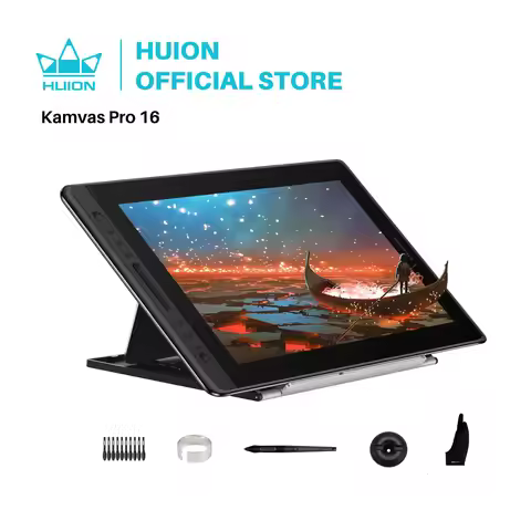 Huion Kamvas Pro 16 Drawing Pen Tablet 15.6 Inch 120% sRGB Digital Graphic Tablet Pen Display Monito