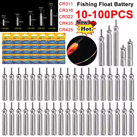 10-100PCS Electronic Fishing Float Battery CR311 CR316 CR322 CR425 CR435 Luminous Night Fishing Floa
