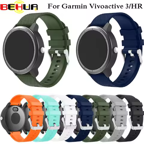 Colorful Soft Silicone Replacement Strap for Garmin Vivoactive3 Vivomove HR Smart wristband for Garm