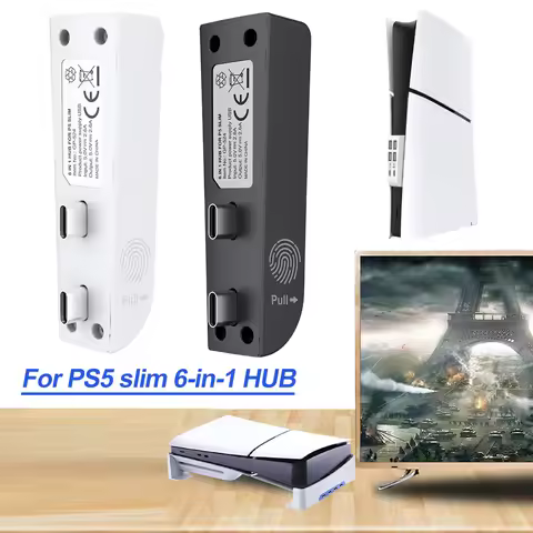 USB Port Extender with 4 USB + 2 Type C Port USB High-Speed Expansion Hub Charger Extender for PS5 S