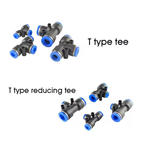 Pneumatic Fitting Air Connector Tube Quick Fittings Pipe Push In Hose E Type Tee Three Way 4mm 6mm 8