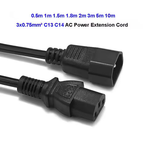 DJ Stage Light IEC C13 C14 Power Cable 0.5m 1m 6ft 3m 5m 10m IEC 320 C14 to C13 Extension Cord For P