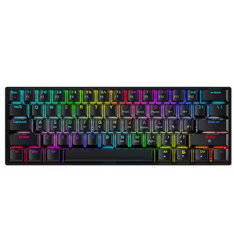 K61 Mechanical Keyboard 2.4G Wireless/Bluetooth/Wired Three-model 61 Keys Keycap 60% Layout Quick Tr