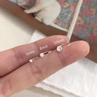 Pym all {S999}_wireless Earrings Silver Hoop Decorated With Diamonds cz