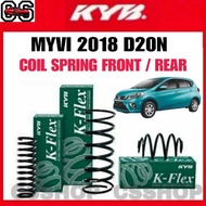 CS PERODUA MYVI D20N (2018~) FRONT / REAR / SET COIL SPRING STANDARD KYB K-FLEX (2 OR 4 PCS)