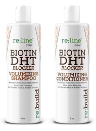 Biotin Dht Blocker Shampoo and Conditioner for Hair Growth - NATURAL Volumizing Shampoo and Conditio