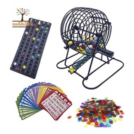 Deluxe Bingo Game Set with 6 Inch Bingo Cage, Bingo Master Board,75 Colored Balls , 50 Bingo Cards, 