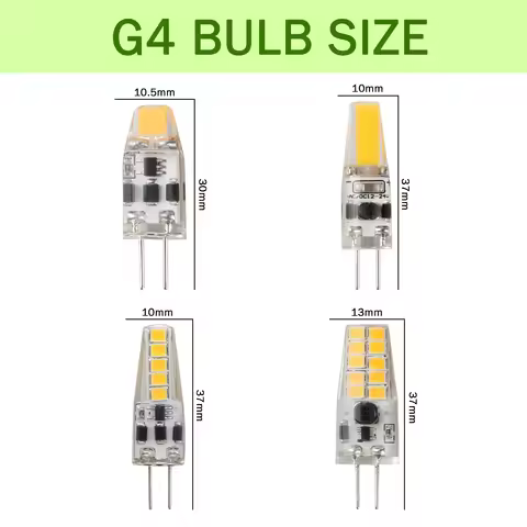 12pcs LED G4 Bulb Dimmable 1.5W 2W 3W AC DC 12V 24V COB Warm White Light Without Stroboscopic Replac
