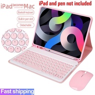 For iPad case with Keyboard For iPad 9.7 10.2 5th 6th 7th Gen 8th 9th 10th Generation Bluetooth Keyboard mouse for iPad Air 1 2 3 iPad air 4 2020 Air 5 2022  Pro 9.7 10.5 11 2020 2