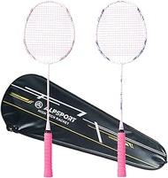 ALPSPORT CHERRY Original Design 4U G5 Graphite Badminton Rackets Sets of 2, Carbon Fiber Racquets wi